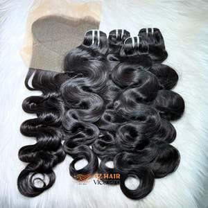 Superventas 100% Paquetes de cabello Remy vietnamita Cuerpo de alta calidad Texturas onduladas Estilo rizado birmano - Product Image 3