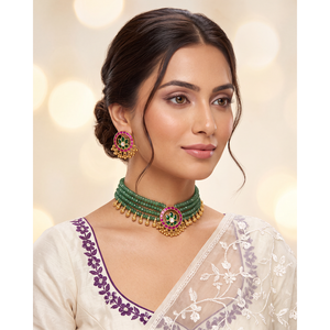 Fine Jewelry Set Poonam Pachi Kundan Choker-Indian Ethnic Artificial Jewellery - Product Image 1
