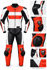 Combinaison de course moto professionnelle Guruna, pré-coupée, aérodynamique, certifiée CE, logo avant, cuir de kangourou Schoeller-Keprote One - Product Image 3