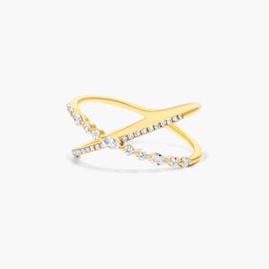 Bague Bypass en Or Jaune avec Diamants de Laboratoire Entrecroisés pour Femme – Vente en Gros - Product Image 3