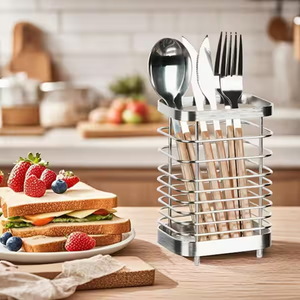 Customised Design Stainless Steel Cutlery Holder For Your <b>Kitchen</b> Wall Mounted Spoons/Knifes/Forks Storage Stand - Product Image 5