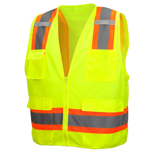 Chaleco de seguridad ligero de alta visibilidad con cinta reflectante plateada para trabajo general, mantenimiento de edificios, servicios utilitarios al aire libre y ropa de trabajo. - Product Image 1