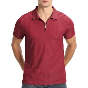 Most Fashionable Men <b>Blue</b> Blank Zipper Collar Premium Quality <b>Canvas</b> Fabric Anti-shrink for T-Shirt Short Sleeves - Product Image 4