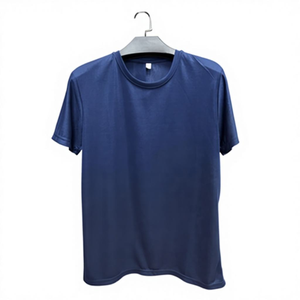 T-shirt formel pour homme en coton 100% tricoté, lavé, 150g, imprimé en sérigraphie avec logo frontal, écologique et respirant - Product Image 3
