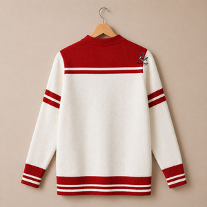 Suéteres HMR Blancos y Rojos Delta Sigma para Mujer, Cárdigan Largo de Punto para Mujer, Cárdigan de Manga Larga para Mujer - Product Image 2