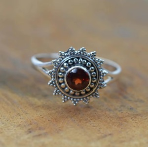 Wholesale Natural Red <b>Garnet</b> 925 Sterling <b>Silver</b> Gemstone <b>Ring</b> Handmade Elegant Fine Jewelry Manufacturer Supplier - Product Image 2