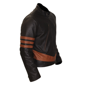 High Quality Custom Designed <b>Men</b>’s Fashion <b>Leather</b> <b>Jacket</b> New Arrival Wolverine Style <b>Brown</b> Vintage Motorcycle Outerwear <b>Jacket</b> - Product Image 6
