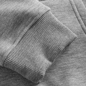 กางเกงวอร์มผ้าฝ้ายหนาสองชั้นผ้าฟลีซสีดำเรียบๆไม่มีเชือกกางเกงและชุดเสื้อมีฮู้ด - Product Image 6