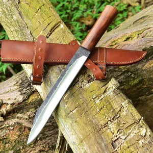 มีดทำงานยุคกลาง สไตล์เซลติก ไวกิ้ง ด้ามไม้เนื้อแข็ง ปลอกหนัง ทรงแซ็กซ์ เหล็กกล้าคาร์บอน ใช้ได้ทั้งมือซ้ายและขวา เป็นมิตรกับสิ่งแวดล้อม มีดคม - Product Image 4