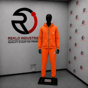 Ensemble de survêtement orange pour homme avec logo personnalisé, sweat à capuche zippé et pantalon de jogging, style streetwear, vêtements de sport décontractés pour la gym et l'entraînement, vente en gros OE - Product Image 3