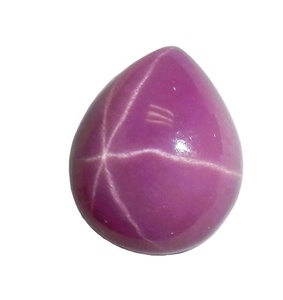 Rubis Étoilé Rose Poire 8x10 mm 4 Carats, Cabochon Poli Opacifié Créé en Laboratoire avec Effet Étoile à 6 Branches pour la Fabrication de Bijoux - Product Image 3