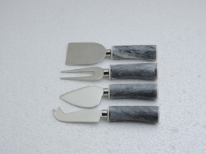 ชุดอุปกรณ์ชีส 4 ชิ้น ใบมีดสแตนเลส ด้ามจับลายหินอ่อน อุปกรณ์เสิร์ฟ - Product Image 1