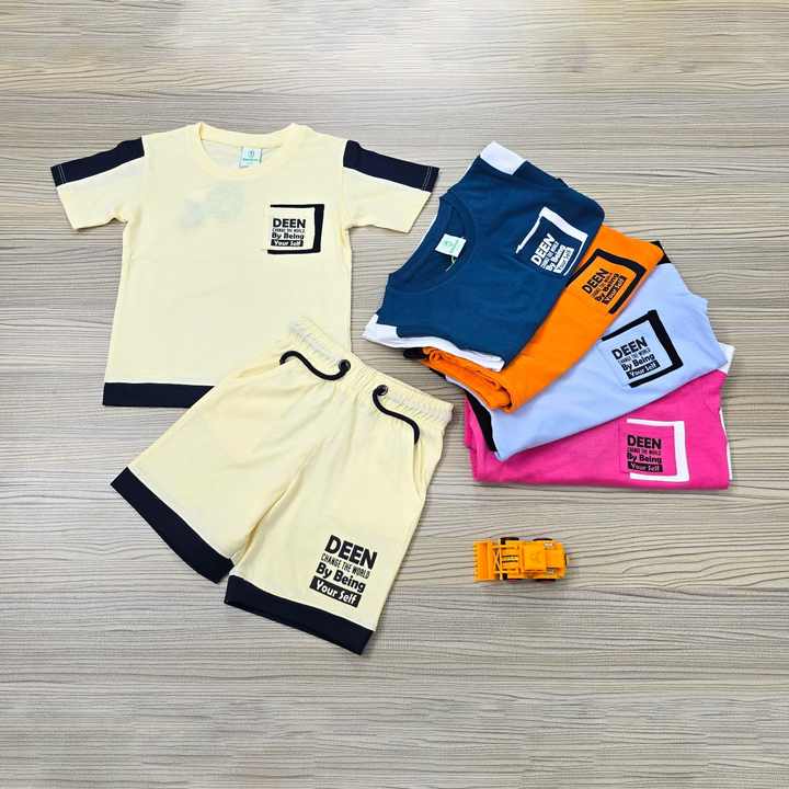 2025 New Summer Boys short Sleeve T-shirt Short set Half-Frame Letter Print trendy kids outfit 2- piece Casual Clothing