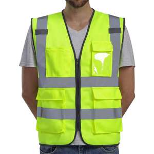 Vêtements de travail fabriqués en usine, gilet de sécurité unisexe, taille plus, léger, haute visibilité, polyester, couleur et logo personnalisés, haute qualité - Product Image 5