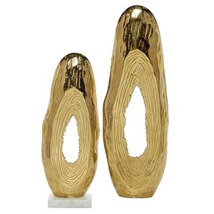 การออกแบบใหม่ที่ทันสมัยหรูหราการออกแบบทองอลูมิเนียมโลหะวินเทจประติมากรรมตกแต่งบ้านที่มีการผลิตจากอินเดีย - Product Image 1