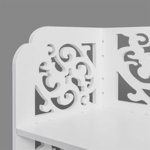 Scarpiera Moderna in Legno Bianco Stile Rustico a Sei Ripiani Intagliata con Scaffalatura Regolabile per Casa o Ingresso - Product Image 6