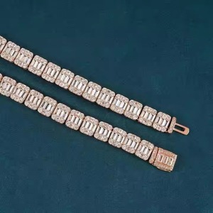 Top Luxury Miami Cuban Link Chain Fully Iced <b>D</b> VVS Studded Diamond Tester Check Moissanite Fashion <b>Necklaces</b> - Product Image 3