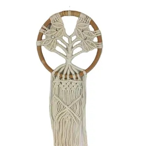 Boom Van Het Leven Macrame Dream Catcher Muur Opknoping Handgemaakte Ronde Macrame Ornament Muur Opknoping Dream Catcher