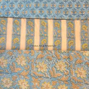 Tissu en coton imprimé traditionnel Jaipuri, coton cambriqué imprimé au bloc 60x60, tissu en coton à motifs. - Product Image 4