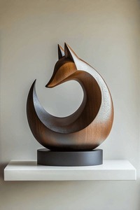 Sculpture en bois élégante, art décoratif fait main, statue pour la décoration intérieure de la maison, du salon, de l'hôtel, du bureau - Product Image 6