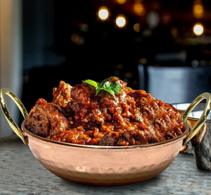Ensemble de bols Karahi traditionnels en cuivre martelé, faits à la main, avec poignées en laiton, doublure en acier inoxydable, pour servir le curry indien - Product Image 5