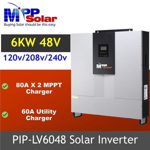 Onduleur solaire MPP LV6048 8000W 48V AC-AC à double sortie, phase divisée 110V/220V, chargeur MPPT haute efficacité, max 8KW, parallélisable PV - Product Image 4