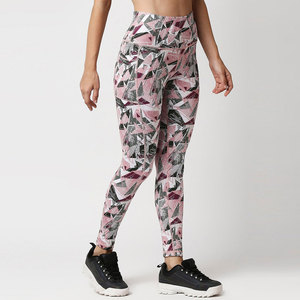 Leggings de cintura alta con estampado geométrico para mujer, pantalones de yoga deportivos transpirables y elásticos con bolsillos para todas las estaciones - Product Image 5