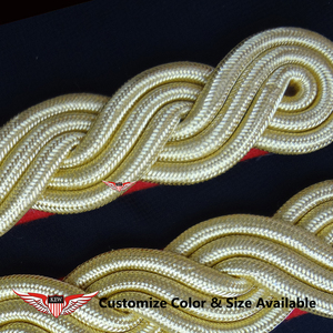 KEW Bullion Wire Sliver <b>Braided</b> Eco-Friendly Vintage Back Shoulder Board Epaulettes Luxury Durable Garment <b>Accessories</b> - Product Image 2