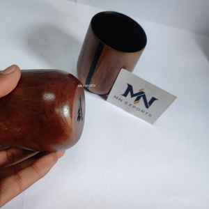 Taza de café y té de madera, venta directa de fábrica, personalizable con logo, estilo vintage, con diseño de veta de madera y forma de barriga grande - Product Image 5