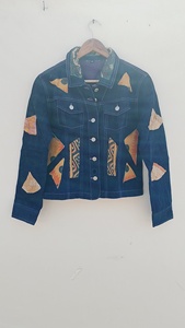 Wholesale High Quality Heavyweight Washed <b>Button</b> <b>Jeans</b> Material Bows Decoration Distressed Eco-Friendly Vintage Autumn Jacket - Product Image 3