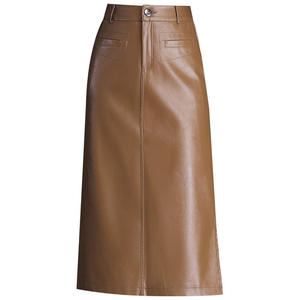 Jupes en cuir pour femmes, fabriquées en cuir véritable à 100%, design droit, style décontracté, tissu respirant - Product Image 4