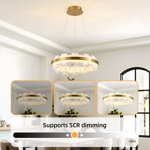 Lampadario Lineare Moderno in Alabastro, Plafoniera Rotonda Regolabile da 20 Pollici per Soggiorno e Cucina - Product Image 4