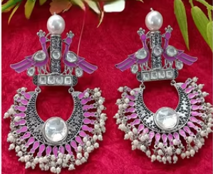 Pendientes de plata de diseñador con perla de cristal y adornos de piedra de circón Accesorios de fiesta de moda para regalos de bodas - Product Image 2