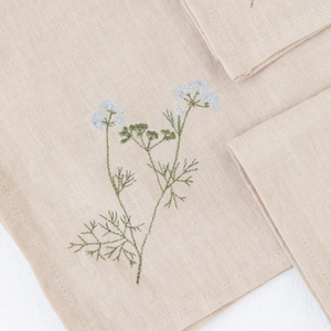 Juego de servilletas florales de algodón indio con estampado de bloque de mano Diseño de Vieira de mesa Paquete de 4 - Product Image 1