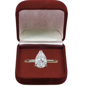 Bague en or blanc 18 carats certifiée IGI avec diamant de laboratoire 2 carats couleur F taille poire VS1, bijoux de luxe pour femme, cadeau de fiançailles et de mariage - Product Image 1