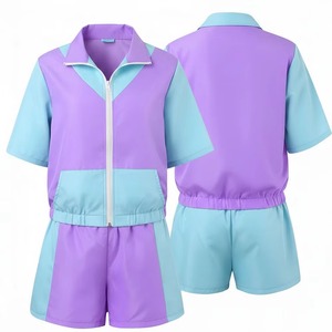Ensemble de survêtement unisexe pour adultes, vêtements de printemps, polyester, manches longues, fermeture éclair, poches latérales, ensemble coupe-vent pour hommes et femmes - Product Image 4