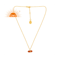 Collier pendentif en cornaline naturelle plaqué or 18 carats, dernier modèle fabriqué à la main, fabricant de bijoux fins Demi