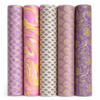 Papier d'emballage cadeau décoratif artisanal Conifer, imprimé en bloc, motif marbré, en pâte de bambou recyclable, 24g/m², simple face