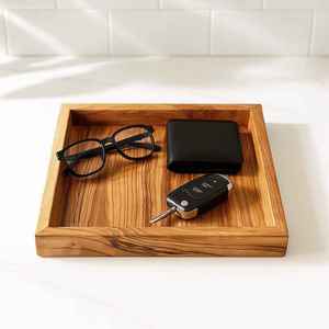 Premium Solid Olive Wood Serving Tray Handmade Square Wooden Food Serving Tray Decorative Coffee Tea Snack <b>Breakfast</b> Tray - Product Image 2