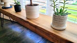 ม้านั่งไม้เมเปิลขอบธรรมชาติขนาด 7 นิ้ว ทำมือ พร้อมขาเหล็กแบบแฮร์พิน ไม้เนื้อแข็ง สำหรับวางหน้าประตู ตกแต่งสไตล์เรียบง่ายทันสมัย เฟอร์นิเจอร์ภายในบ้าน - Product Image 2