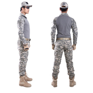 Ensemble uniforme tactique camouflage respirant unisexe en polyester/coton, chemise polo à manches longues, pantalon cargo, pour la chasse et la randonnée - Product Image 2