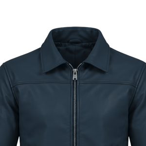 Chaqueta de Cuero para Hombre OEM con Cuello Tradicional, Dobladillo Recto, Cierre Frontal Completo, Bolsillos Laterales con Cremallera, Mangas Largas para Moda - Product Image 3