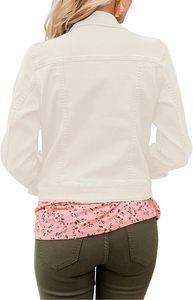 Women's <b>Cropped</b> <b>Denim</b> <b>Jacket</b> Vintage Blue Button Closure Casual Street Style OEM Custom Fashion Outerwear Premium Quality Fit - Product Image 2