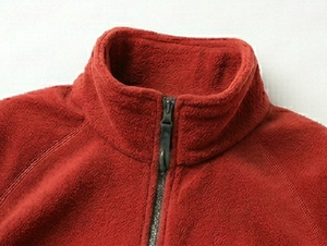 Chaqueta de Forro Polar Roja para Hombre, Cierre Completo, Cuello Alto, Informal, Transpirable, de Poliéster Tejido, para Otoño, Corte Regular - Product Image 3
