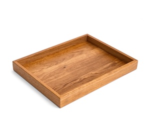 Bandeja Rectangular de Madera Maciza Pulida, Ecológica, Duradera y Moderna de la Mejor Calidad para Servir Té, Comida, Agua, Tazas y Pan - Product Image 1