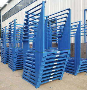Estante de Almacenamiento Plegable de Una Sola Capa de Malla de Alambre de Acero Galvanizado Industrial para Talleres, Pintado de Azul - Product Image 1