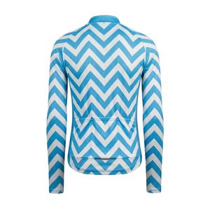 <b>Light</b> Blue Full Zipper Cycling Jersey Long Sleeve Sublimation Printed <b>Bicycle</b> Clothing Professional Team Racing Jersey Shirt - Product Image 2