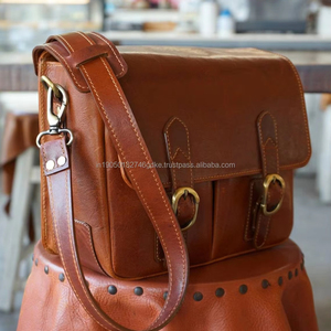 Sac à bandoulière pour appareil photo en cuir véritable vintage professionnel avec fermeture éclair, fabriqué à la main, étui de transport pour appareil photo reflex numérique, logo personnalisé, grand format - Product Image 3