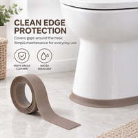 Bande d'étanchéité marron en PVC pour douche, 35 mm x 3,2 m, bande de calfeutrage anti-moisissure pour bord mural et évier