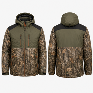 Veste softshell de chasse pour homme MEGAMAPLE, manches longues, imprimé floral, évacuation de l'humidité, impression par sublimation, polyester/coton - Product Image 1